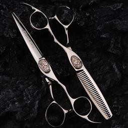 鋼夫理發剪刀發型師專業剪刀美發剪刀平剪牙剪刀打薄劉海碎發套裝 歷史價格詳細信息