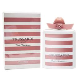【TRUSSARDI】海洋水手波紋純綿帕巾領巾(桃紅色) 歷史價格詳細信息