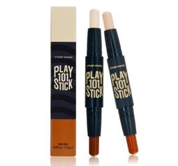 雙頭修容棒筆防水臉部淚溝立體鼻影遮瑕修容臥蠶提亮自然啞光高光 歷史價格詳細信息