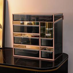 口紅收納盒梳妝臺桌面化妝刷收納筒高級多功能大容量化妝品置物架 歷史價格詳細信息