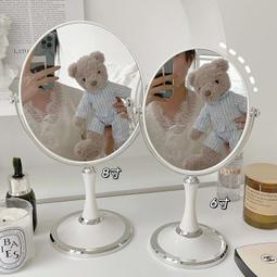臺式宿舍學生化妝鏡子桌面便攜小圓鏡子少女心雙面鏡梳妝鏡公主鏡 歷史價格詳細信息
