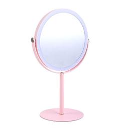 臺式帶燈化妝鏡抖音LED燈充電鏡梳妝兔子補光網紅桌面鏡少女心ins 歷史價格詳細信息