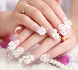 現貨 美甲貼珍珠假指甲貼片美甲成品網紅穿戴甲防水貼紙學生美甲全貼 豆沙紅簡約 歷史價格詳細信息