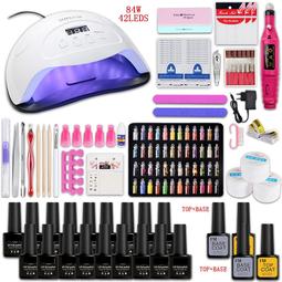 美甲工具套裝初學者開店家用甲油膠光療燈打磨機套裝全套DIY 價格比較,價格查詢,歷史價格詳細信息