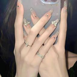 美甲短款蘋果綠色漸變貓眼手工水彩繪穿戴甲顯白高級感護甲貼片 歷史價格詳細信息