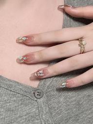 穿戴甲ins高級純欲風中長款2022新款手工美甲學生上課冰透漸變現貨熱銷- 歷史價格詳細信息