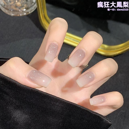 手工定製美甲穿戴甲假指甲貼片短款日常閃鑽甜酷辣妹暗黑色系美甲 歷史價格詳細信息