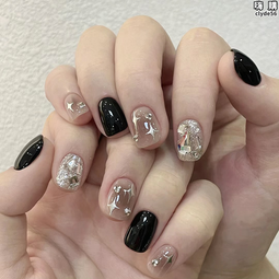 假指甲可取可帶霓虹碎鑽玻璃美甲穿戴甲可拆卸假指甲手工光療甲片 歷史價格詳細信息