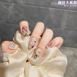 假指甲可取可帶霓虹碎鑽玻璃美甲穿戴甲可拆卸假指甲手工光療甲片 歷史價格詳細信息