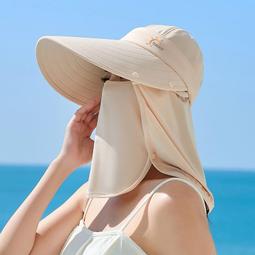 夏天女士騎車防曬太陽帽子女夏季遮陽戶外薄款透氣園藝遮全臉靣罩 歷史價格詳細信息