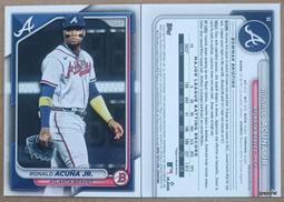 Ronald Acuna Jr. 勇士隊 MVP 黑鱒 MLB球員卡 Topps Bowman 歷史價格詳細信息