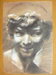 §§★§§---法國收藏大師素描欣賞---05---費里克斯,修拉肖像---豪斯曼---羅浮宮與巴黎素描---10之09---★繪畫藝術明信片 歷史價格詳細信息