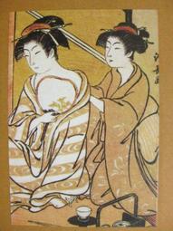 §§★§§---日本浮世繪欣賞---手持羽毛拍兒的美人---09---美人風俗畫---勝川春章繪---第1輯10之09---★繪畫藝術明信片 歷史價格詳細信息