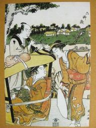 §§★§§---日本浮世繪欣賞---名妓  花扇---03---美人風俗畫---勝川春章繪---第1輯10之09---★繪畫藝術明信片 歷史價格詳細信息