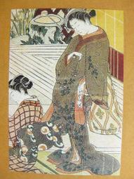 §§★§§---日本浮世繪欣賞---琴棋書畫  書---22---美人風俗畫---歌川國貞等繪---第1輯10之10---★繪畫藝術明信片 歷史價格詳細信息