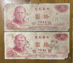 （金馬樂園）三十九年金門一廠灣水圓3版拾圓D W字軌已使用券品項可（少見） 歷史價格詳細信息