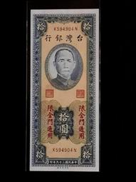 39年金門拾圓第一廠 歷史價格詳細信息