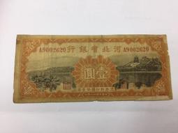 河北省銀行壹圓+晉綏地方鐵路銀號壹圓，2張一起價10351 歷史價格詳細信息