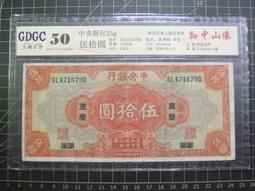 $民國十七年(1928) 中央銀行 黑重慶 伍拾圓 國評鑑定 價格比較,價格查詢,歷史價格詳細信息