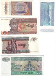 緬甸（1994版本）面值5 全品（品相如圖）20889 歷史價格詳細信息