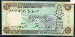 【紙幣】SYRIA(敘利亞), P107  , 50-POUND  , 1998,品相全新UNC#206874 歷史價格詳細信息