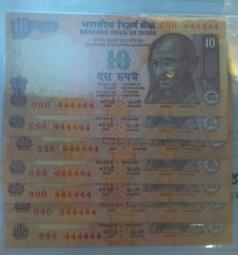 趣味鈔 94G 500000 早期特殊未標年份 甘地 INDIA 印度 老虎 虎鈔 10 元 RUPEES 盧比 紙 幣 歷史價格詳細信息