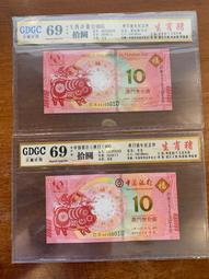 2019澳門生肖豬年紀念鈔中國銀行和大西洋銀行號碼全同對鈔10094 歷史價格詳細信息