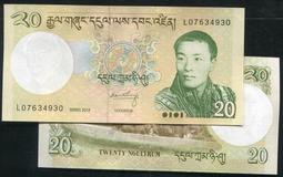 【紙幣】BHUTAN (不丹),  P29b ， 10-NG ， 2019 #206554 , 品相全新UNC 歷史價格詳細信息