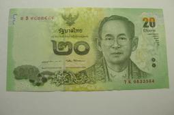 ㊣集卡人㊣貨幣收藏-泰國 泰銖 泰幣 20元  紙鈔  0K1518365 歷史價格詳細信息