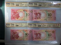 中國銀行  大西洋銀行-  生肖猴+豬*   共4張.  蓮花水印    公藏  評級鈔  70分/A5-78 價格比較,價格查詢,歷史價格詳細信息