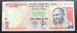 印度2011年版 1000 Rupees紙鈔１枚。－－－163067－－－(INDIA) 歷史價格詳細信息
