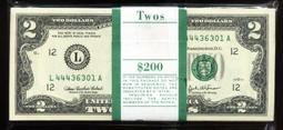 連美國本土都非常少見之2元面額新鈔連號又是雙A字軌,一張一標,每張不挑號零售926元,想買幾張就買幾張? (台北可面交) 歷史價格詳細信息