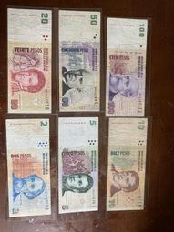 2002-03年阿根廷2、5、10、20、50、100pesos(6張合拍 價格比較,價格查詢,歷史價格詳細信息
