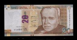 【低價外鈔】祕魯2019 (2022)年 20Soles 紙鈔一枚，安地斯神鷲圖案，最新發行~(AB字軌) 歷史價格詳細信息