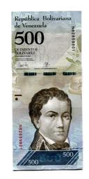 委內瑞拉 - 2017年 500/1000 Bolivares  紙鈔 UNC(兩張) 歷史價格詳細信息