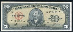 【紙幣】CUBA(古巴),P88b     , 10 PESO , 1958 ,品相美VF#203520 歷史價格詳細信息