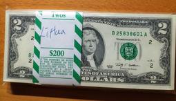 連美國本土都非常少見之2元面額新鈔連號又是雙A字軌,一張一標,每張不挑號零售926元,想買幾張就買幾張? (台北可面交) 歷史價格詳細信息