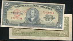 【紙幣】CUBA(古巴),P88b     , 10 PESO , 1958 ,品相美VF#203520 歷史價格詳細信息