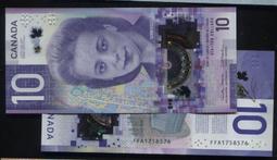 CANADA (加拿大塑膠鈔), P107 , 10-Dollar , ND(2013) , 品相全新UNC 歷史價格詳細信息