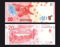 ARGENTINA (阿根廷紙鈔)， P-NEW ，動物 50 PESO ， 2018 ，品相全新UNC 歷史價格詳細信息