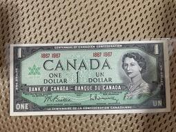 #紀念鈔  加拿大1967年紀念對鈔 聯邦百年 女王鈔 外國377 歷史價格詳細信息