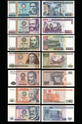 秘魯10~50,000 Intis紙鈔，一套8枚。－－UNC－－－－人物版(祕魯) 歷史價格詳細信息