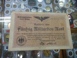德國舊馬克1923~500萬(5000000)馬克~☆單面版~雙印章保證真品~(1) 歷史價格詳細信息