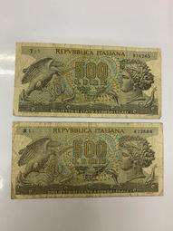 1966、67年早期義大利500里拉2張簽名、年份不同合拍 價格比較,價格查詢,歷史價格詳細信息