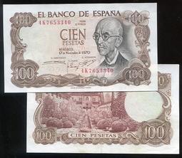 【紙幣】SPAIN (西班牙),  P74b , 25-PTA , 1928,品相95新AU+ #207034 歷史價格詳細信息