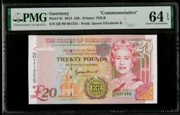 【Numismatist】Guernsey（根西）5-Pounds P-56b ND（1996） PMG67 歷史價格詳細信息