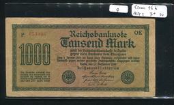 【紙幣】GERMANY(德國),P76b  , 1000-MARK  , 1922 水印I ,品相美VF #203738 歷史價格詳細信息