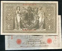 Germany 德國1910年，P42,100 Marks大票幅紙幣，品相全新UNC 歷史價格詳細信息