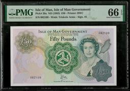 曼島ND(1990-1991)5鎊補號鈔，p45，gem unc 歷史價格詳細信息