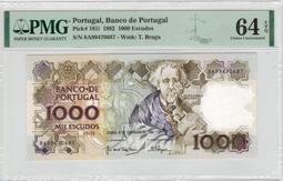 【Numismatist】Portugal（葡萄牙）1000-Escudos P-175b 1980 UNC 歷史價格詳細信息